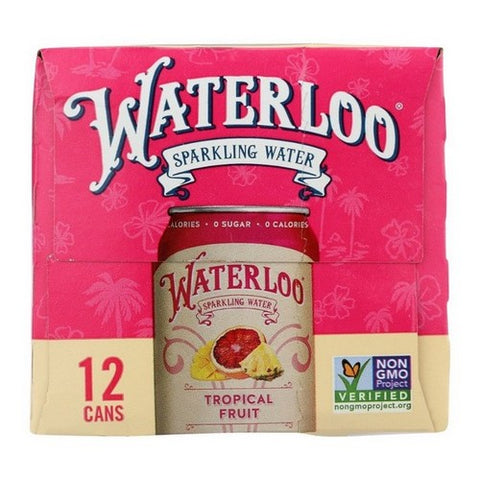 Waterloo Sparkling Water, Sparkling Water Tropical Fruit, 12 Oz X 12 Count (Case Of 2)