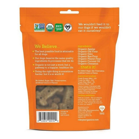 Riley's Organic, Organic Dog Treats Apple Recipe Large, 5 Oz (Case Of 6)