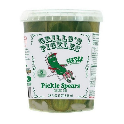 Grillo's Pickles, Pickle Spears Italian Dill Spears, 32 Oz (Case Of 6)