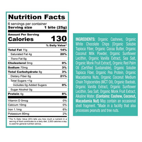 BHU Foods, Bites White Chocolate Macadamia, 5.29 Oz (Case Of 6) BHU Foods