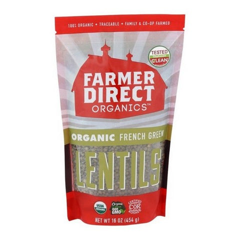 Farmer Direct Foods, Organic French Green Lentils, 16 Oz (Case Of 6)