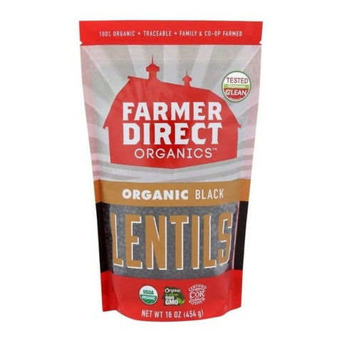 Farmer Direct Foods, Organic Black Lentils, 16 Oz (Case Of 6)