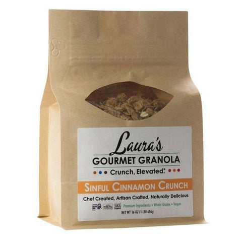 Lauras Gourmet Granola, Sinful Cinnamon Crunch, 16 Oz (Case Of 6)