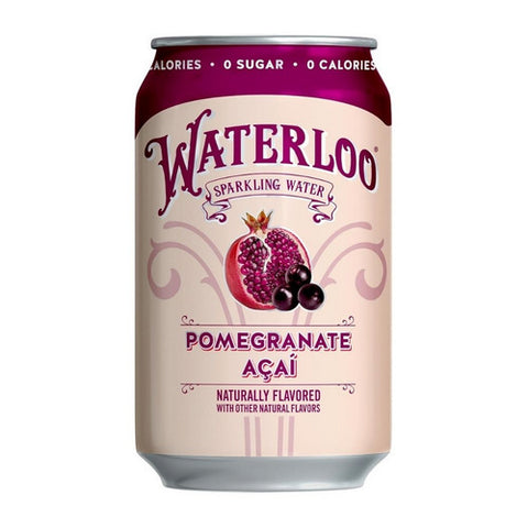 Pomegranate Acai Sparkling Water 12 Oz X 8 Count (Case Of 3) by Waterloo Sparkling Water