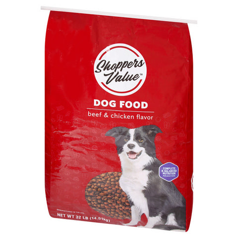 Shoppers Value, Dog Food Beef And Chicken Flavor, 32 Lbs