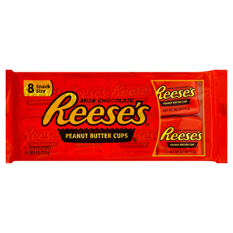 Reese's, Snack Size Peanut Butter Cups, 4.4 Oz (Case Of 36)