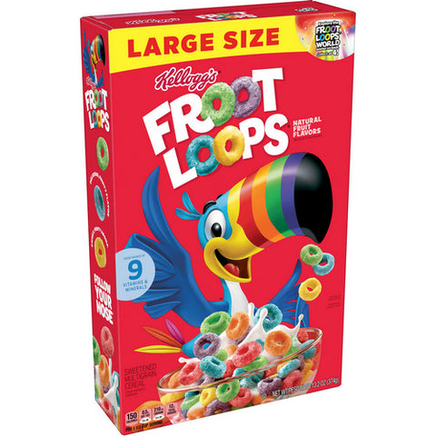 Kellogg's, Froot Loops With Natural Fruit Flavors Cereal, 13.2 Oz (Case Of 10)