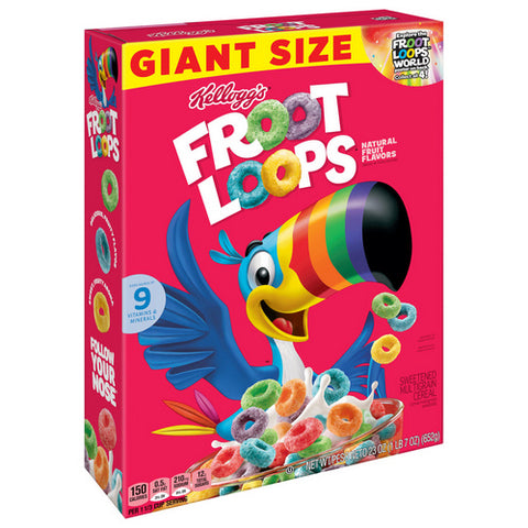 Kellogg's, Giant Size Froot Loops Cereal, 23 Oz (Case Of 10)