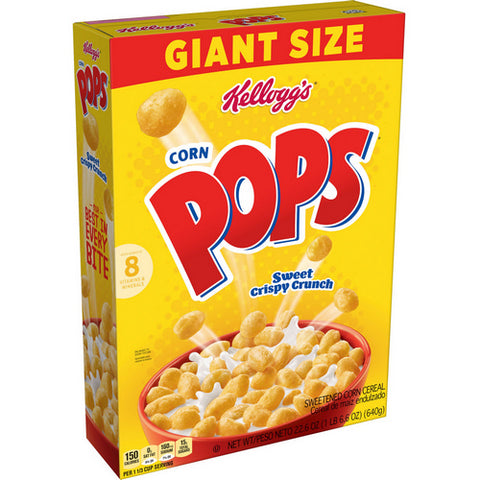 Kellogg's, Giant Size Corn Pops Sweetened Cereal, 22.6 Oz (Case Of 10)