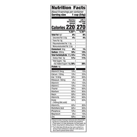 General Mills, Oat Crunch Almond Breakfast Cereal Box, 18.2 Oz (Case Of 12)