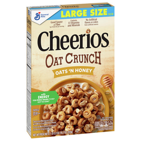 General Mills, Oat Crunch Oats And Honey Breakfast Cereal Box, 18.2 Oz (Case Of 12)