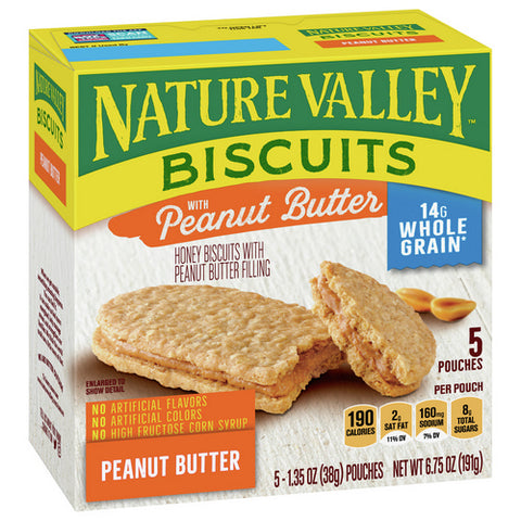 Nature Valley, Peanut Butter Breakfast Biscuits With Nut Filling, 6.75 Oz (Case Of 12)