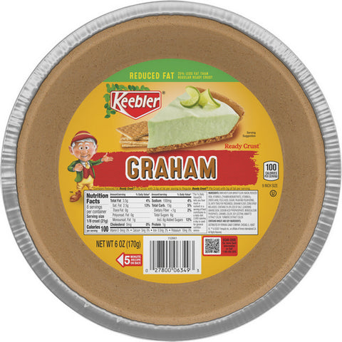 Keebler, Ready Crusts Reduced Fat Graham Pie Crust, 6 Oz (Case Of 12)