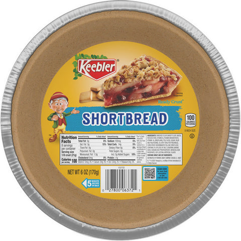 Keebler, Ready Crust Shortbread Pie Crust, 6 Oz (Case Of 12)