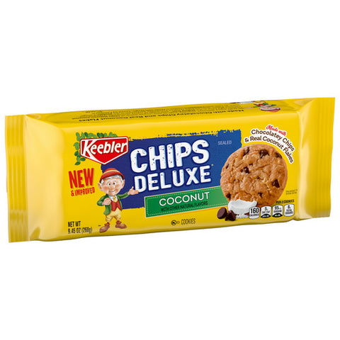 Keebler, Chips Deluxe Cookies With Coconut Flakes, 9.45 Oz (Case Of 12)