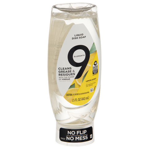 9 Elements, Liquid Dish Soap Lemon Scent, 15 Oz (Case Of 6)