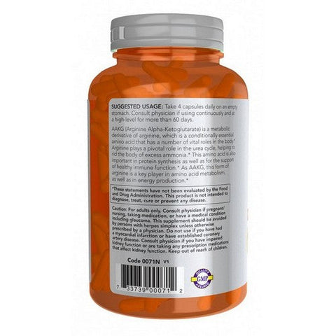 Now Foods, AAKG 2200, 180 Veggie Capsules Now Foods