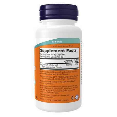 Now Foods, Magnesium Citrate, 60 Veggie Capsules Now Foods