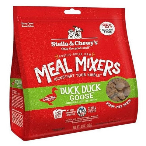 Freeze Dried Raw Duck Duck Goose Meal Mixer Dog Food Topper for Small & Large Breeds 18 Oz by Stella & Chewy's
