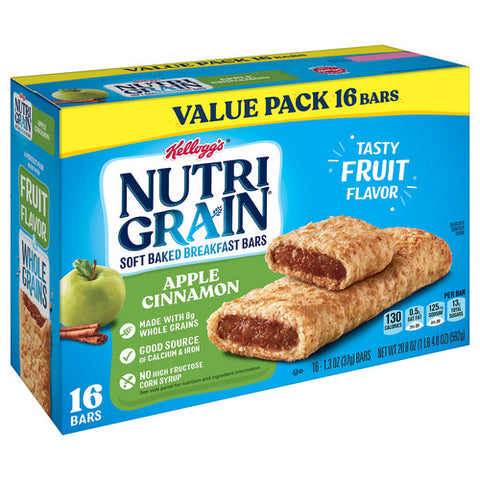 Nutri-Grain, Apple Cinnamon Soft Baked Breakfast Bars, 20.8 Oz (Case Of 6)
