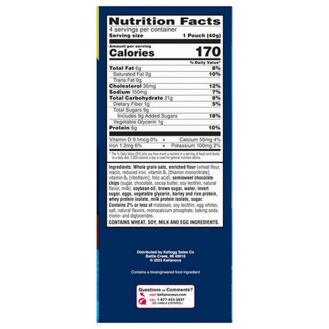 Nutri-Grain, Power Fulls Soft Baked Oat Bites Chocolate Chip, 5.6 Oz (Case Of 5)