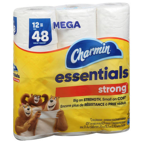 Charmin, Essentials Strong Bathroom Tissue Mega, 560 Square Feets (Case Of 4)