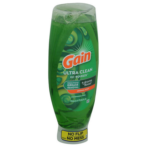 Gain, Ez Squeeze Ultra Clean Original Scent Dishwashing Liquid, 24.3 Oz (Case Of 8)