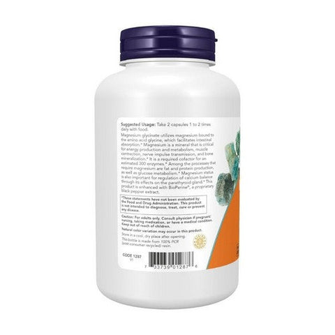 Now Foods, Magnesium Glycinate with BioPerine, 180 VegCaps Now Foods