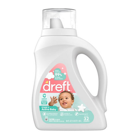 Dreft, Stage 2 Active Baby Liquid Detergent, 46 Oz (Case Of 6)