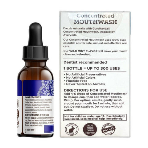 Gurunanda, Guru Nanda Concentrated Mouthwash Oil Wild Mint, 2 Oz