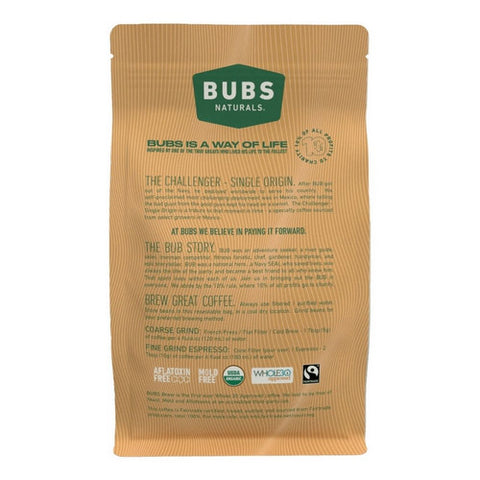 Bubs Naturals, Challengerr Coffee Medium Roast Whole Bean, 12 Oz