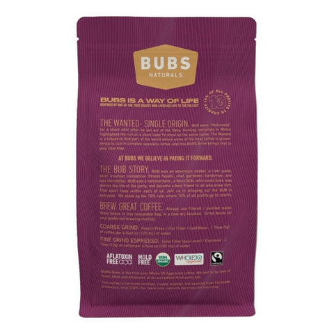 Bubs Naturals, Wanted Coffee Dark Roast Ground, 12 Oz