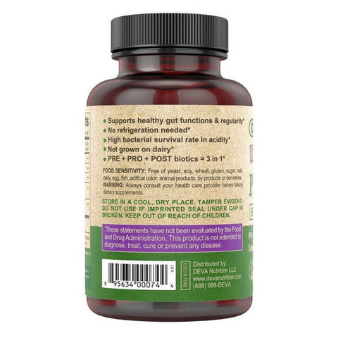 Deva Vegan Vitamins, Vegan Probiotic 5 Billion CFU, 90 Tablets Deva Vegan Vitamins