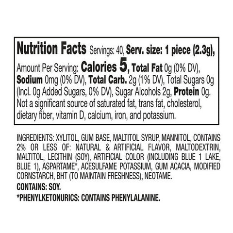 Ice Breakers, Ice Cubes Mint Crystal Spring Flavored Gum Bottle, 3.24 Oz (Case Of 6)