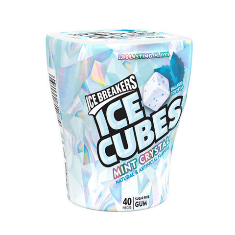 Ice Breakers, Ice Cubes Mint Crystal Spring Flavored Gum Bottle, 3.24 Oz (Case Of 6)