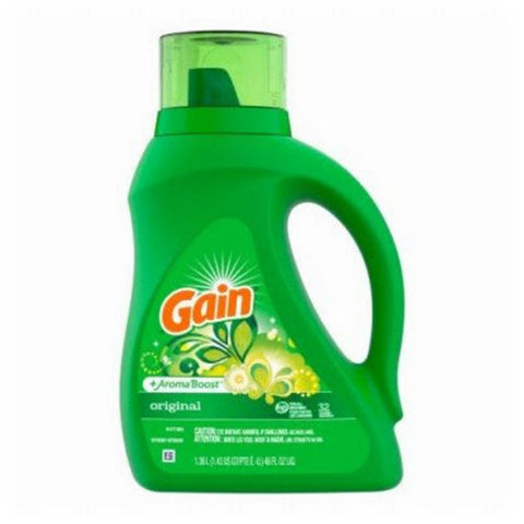 Gain, Aroma Boost Liquid Laundry Detergent Original Scent Compatible, 46 Oz (Case Of 6)