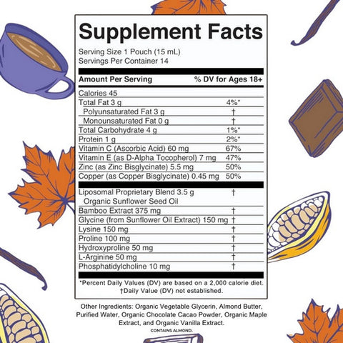 MaryRuth's, Maple Hot Cocoa Vegan Collagen Booster Liposomal, 14 Count