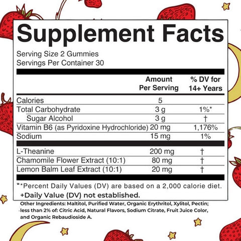 MaryRuth's, Strawberry Adult Melatonin-Free Sleep Sugar-Free Gummies, 60 Count