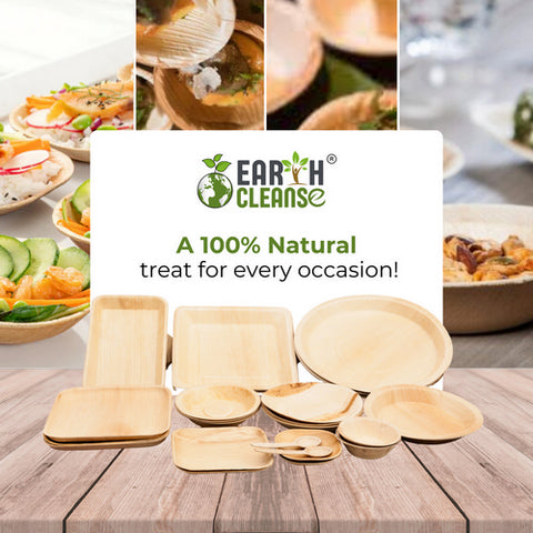 Earth Cleanse, Areca Palm Leaf Round Bowls 5-Inch, Pack of 25