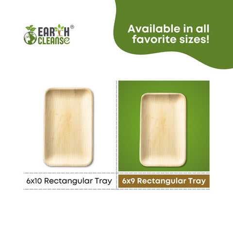 Earth Cleanse, Areca Palm Leaf Rectangular Tray 6x9-Inch, Pack of 25