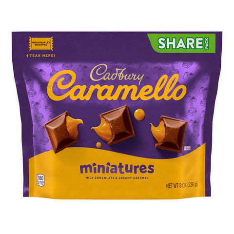 Cadbury, Caramello Milk Chocolate Creamy Caramel Miniatures Candy Bar, 8 Oz (Case Of 8)