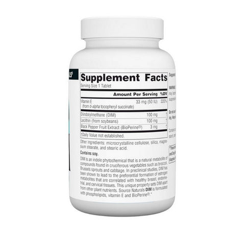 Source Naturals, Dim, 100 MG, (Diindolylmethane) 120 Tabs