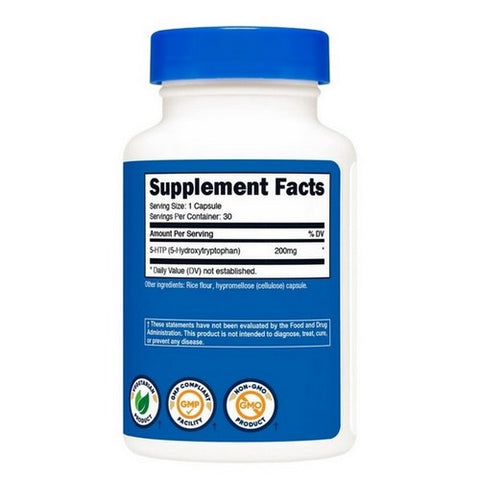 Nutricost, 5-HTP Capsules, 200 Mg, 30 Count