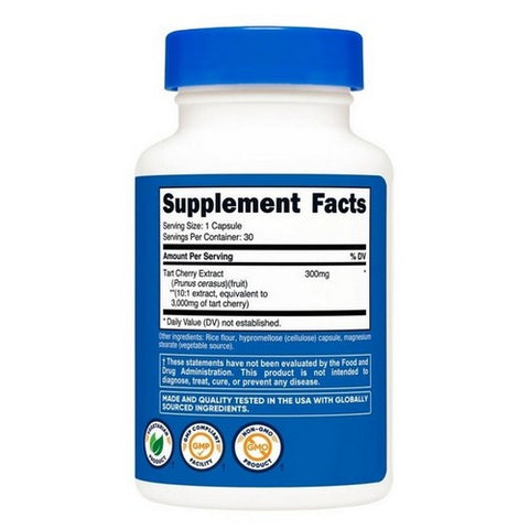 Nutricost, Tart Cherry Capsules, 300 Mg, 30 Count