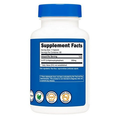 Nutricost, 5-HTP Capsules, 200 Mg, 60 Count