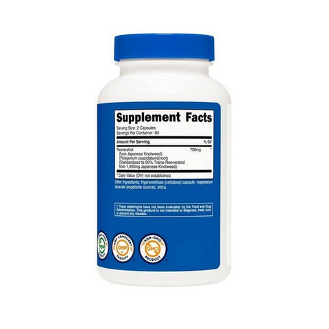Nutricost, Resveratrol Capsules, 700 Mg, 120 Count