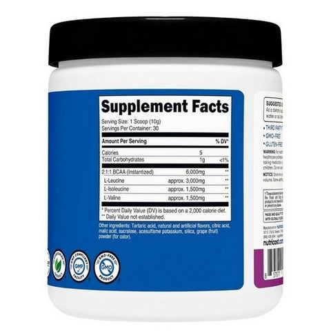 Nutricost, BCAA Powder Grape, 30 Serving