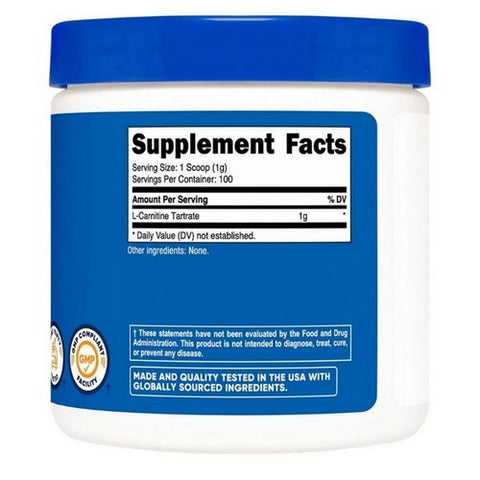 Nutricost, L-Carnitine Tartrate Unflavoured, 100 Grams