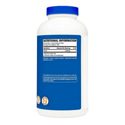 Nutricost, Taurine Capsules, 1000 Mg, 400 Capsules