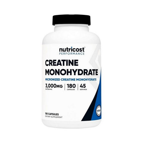 Nutricost, Creatine Monohydrate Capsules, 3000 Mg, 180 Count